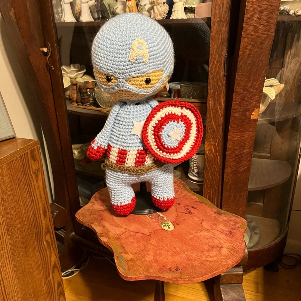 Hand crochet 18” Captain America